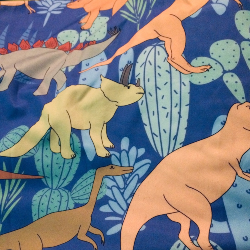 CowCow Dinosaur Print Midi Sleeveless Small Skater Cute Summer Blue Dress - Picture 6 of 6